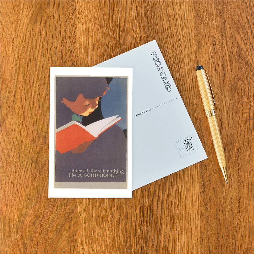 Found Image Press - Postcard LT-334 Nothing Like a Good Book