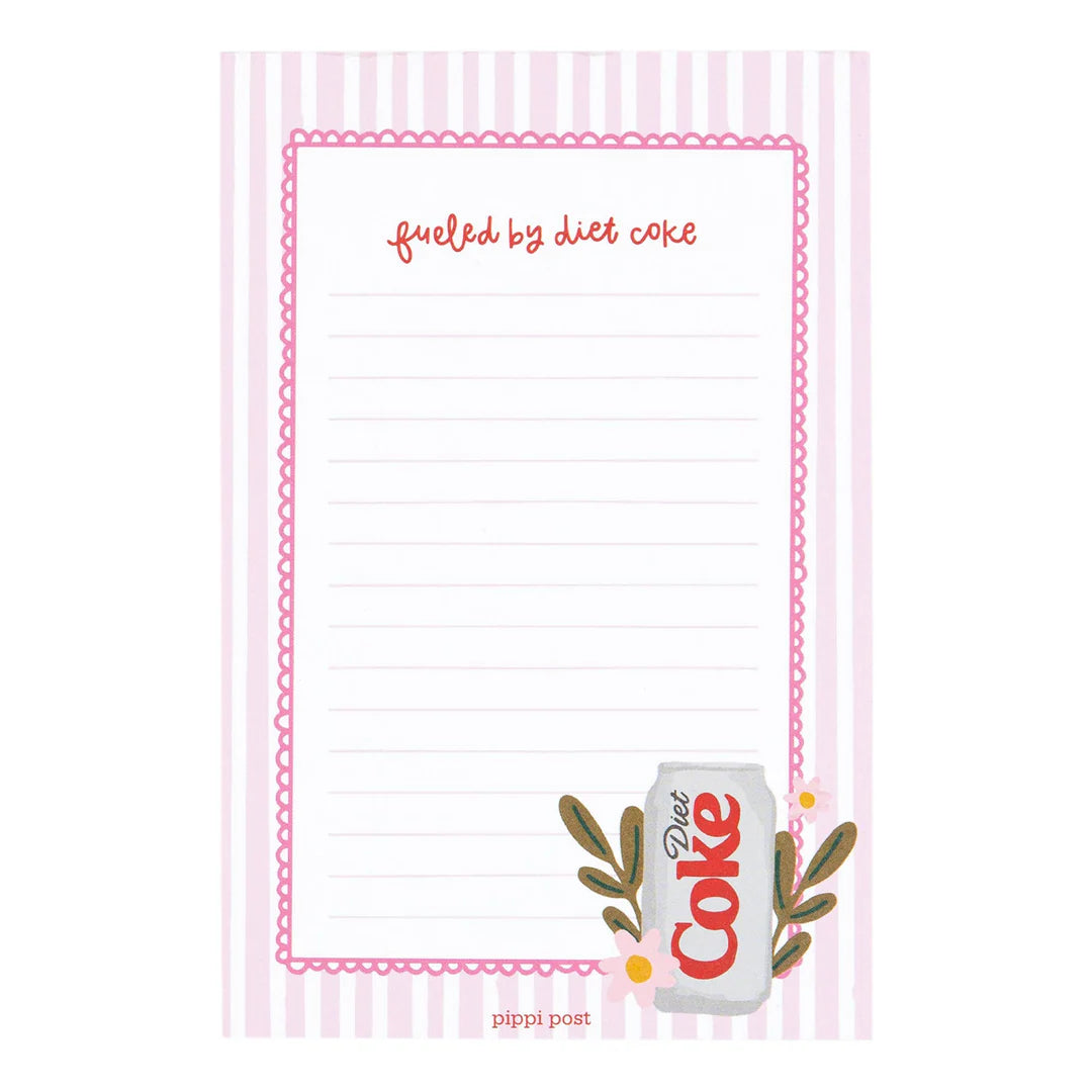 Pippi Post Fueled By Diet Coke 4x6 Notepad