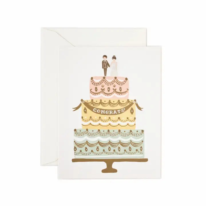 RIFLE PAPER CO., CONGRATS WEDDING CAKE CARD