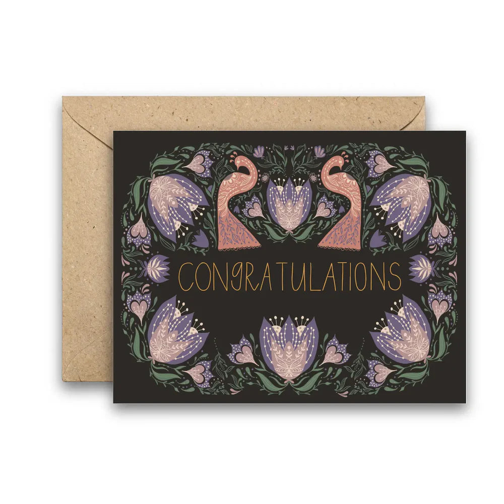AmICreative, Black Congratulations Swans Foil Card