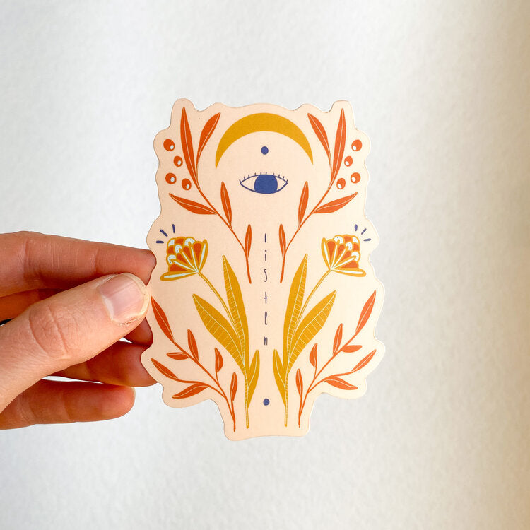 MAIJA REBECCA HAND DRAWN, STICKER, LISTEN