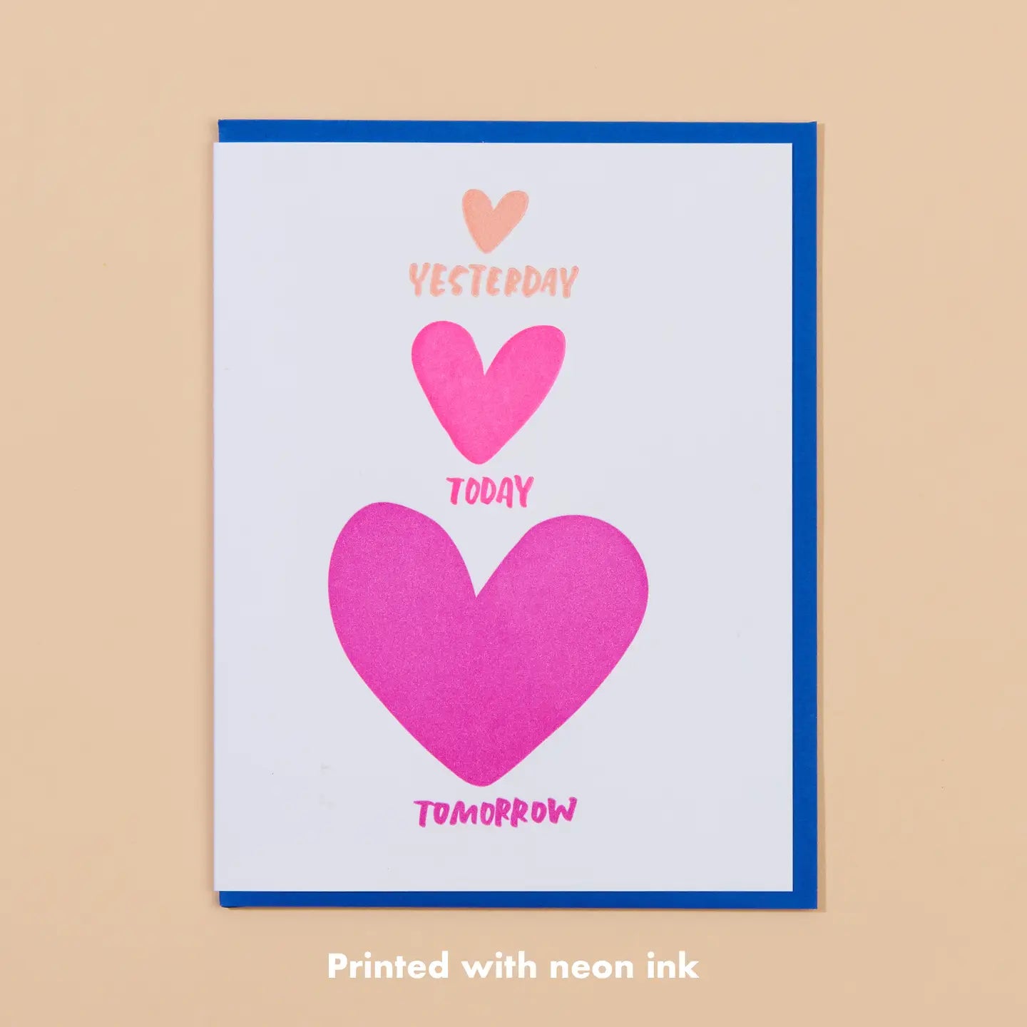 AND HERE WE ARE, YESTERDAY TODAY TOMORROW ANNIVERSARY LETTERPRESS CARD