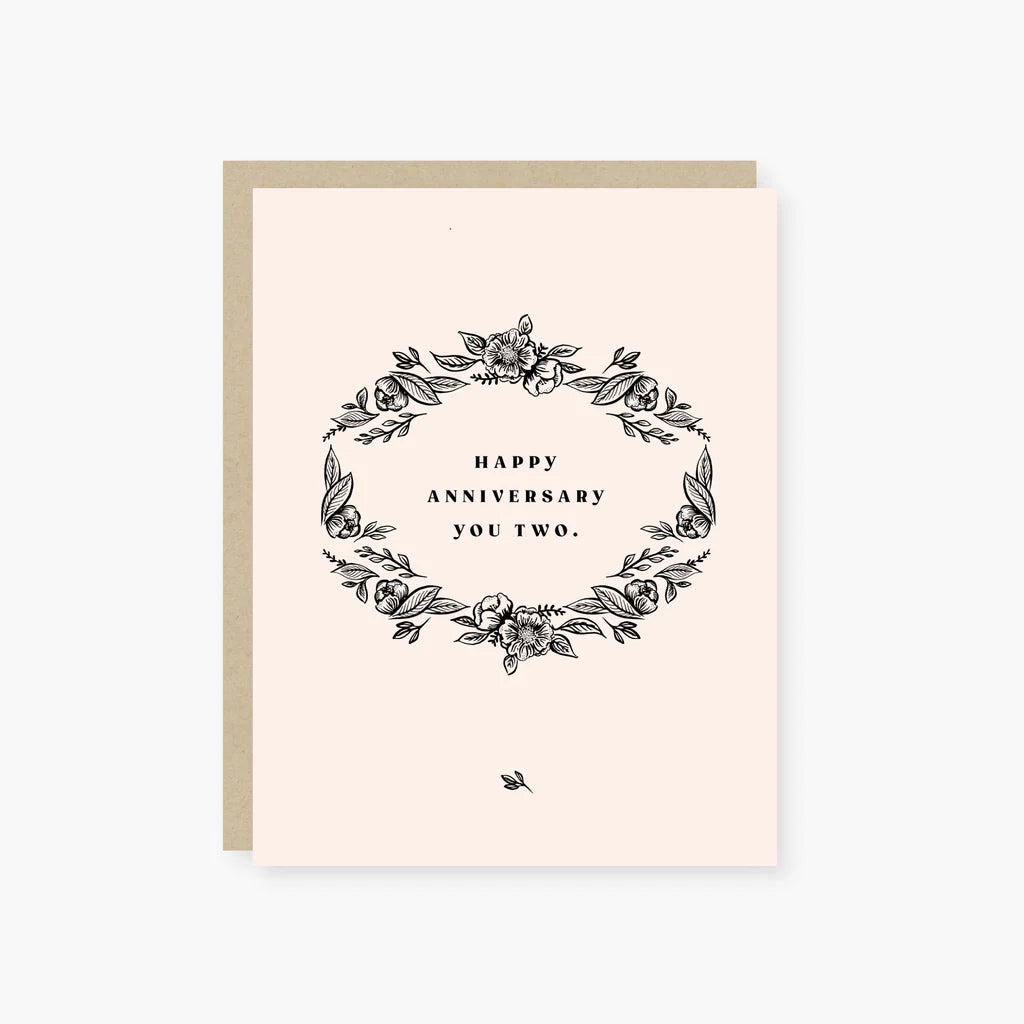 2021 CO., VINTAGE FLORAL ANNIVERSARY CARD