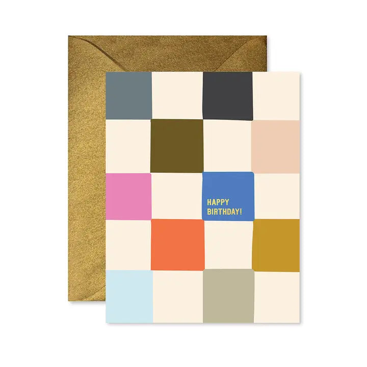 GINGER P DESIGNS, CHECKERBOARD BIRTHDAY CARD