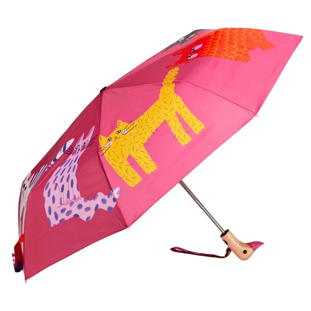Original Duckhead - Fuchsia Arty Cats Eco-Friendly Duck Umbrella