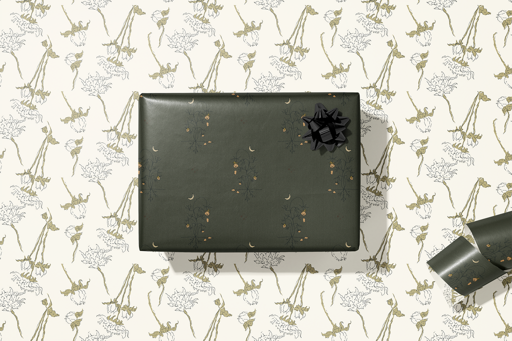 re:mused studio - Spooky Blooms Gift Wrap Sheet – Double Sided