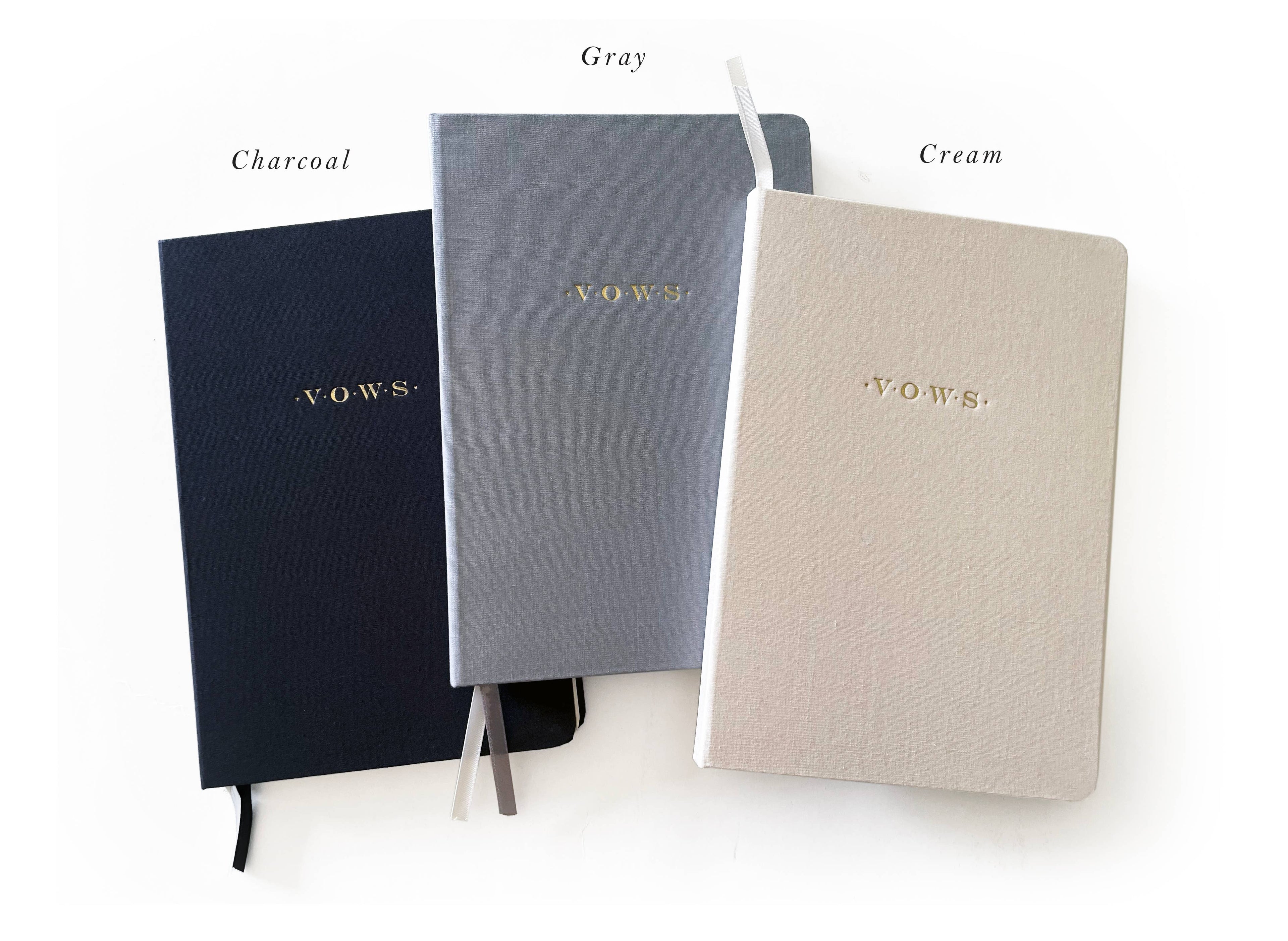 Studio Portmanteau - Wedding Vows Foil Embossed Linen Notebook | Neutral Tones: Cream