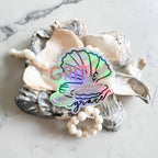 Thirteenwinks - Grit and grace -pearl necklace oyster holographic sticker