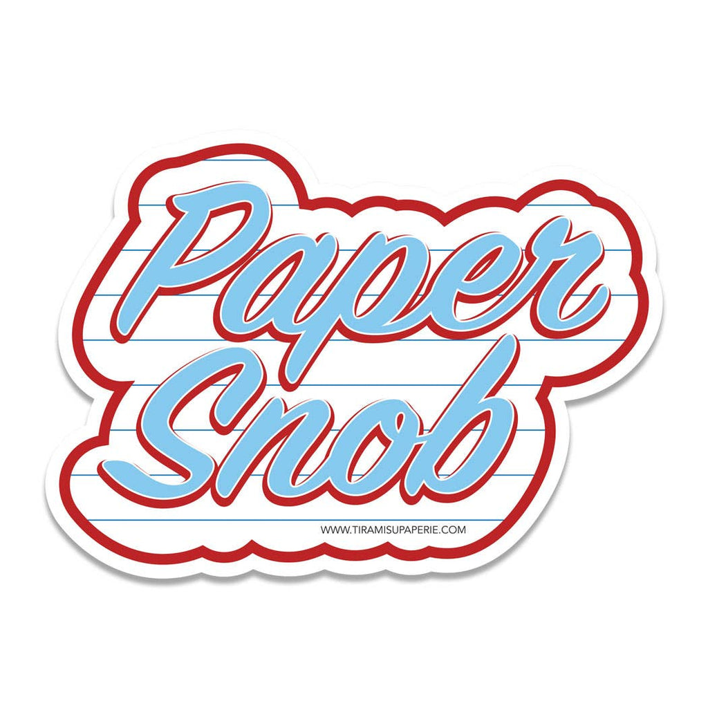 Tiramisu Paperie - Paper Snob, 3" Vinyl Sticker