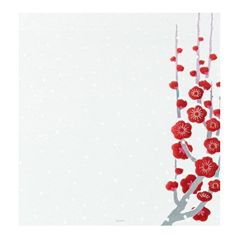 MIDORI, Letter Pad 151 Foil-Stampling Snow Winter Plum