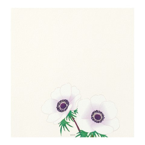 MIDORI, LETTER PAD 157 FOUR DESIGNS SPRING FLOWER WHITE