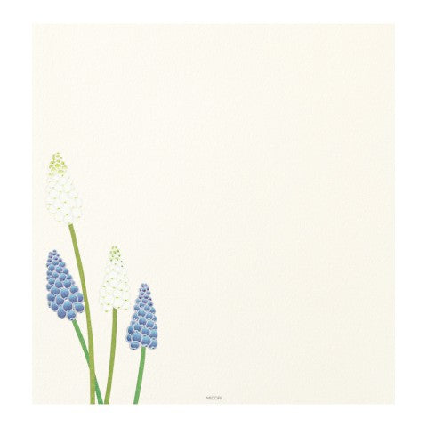 MIDORI, LETTER PAD 157 FOUR DESIGNS SPRING FLOWER WHITE