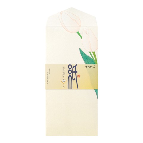 MIDORI, ENVELOPE 158 FOUR DESIGNS SPRING FLOWER WHITE