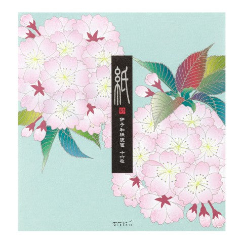 MIDORI, LETTER PAD 161 SILK-PRINTING BALL-SHAPED CHERRY BLOSSOM