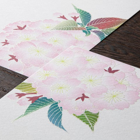 MIDORI, LETTER PAD 161 SILK-PRINTING BALL-SHAPED CHERRY BLOSSOM