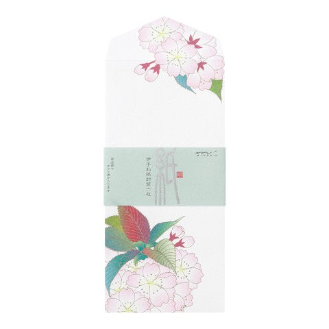 MIDORI, ENVELOPE 162 SILK-PRINTING BALL-SHAPED CHERRY BLOSSOM