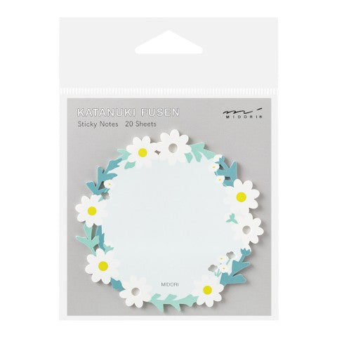 Midori Die-Cut Sticky Notes - Wreath White