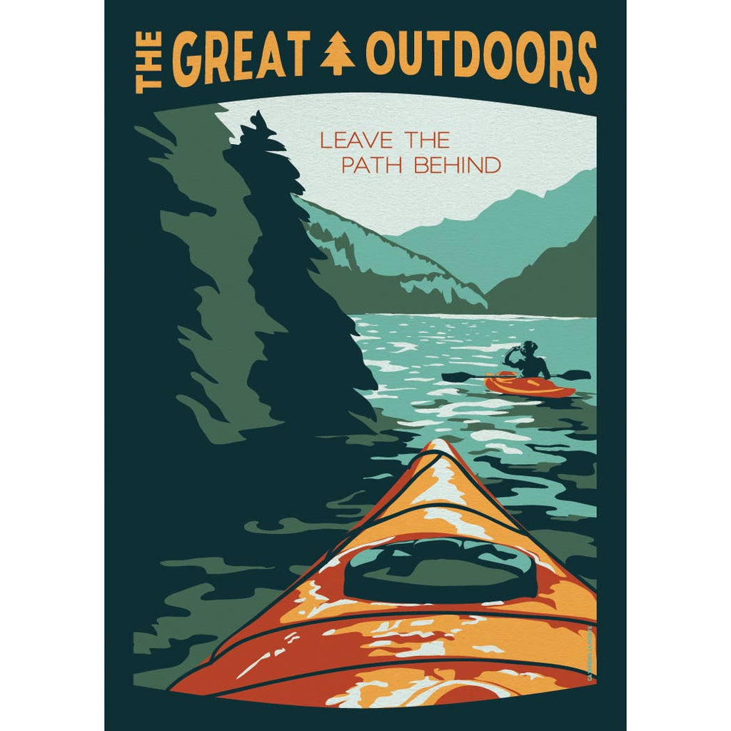 Lionheart Graphics - Kayak Leave the Path Vintage Travel Vinyl Sticker Souvenir