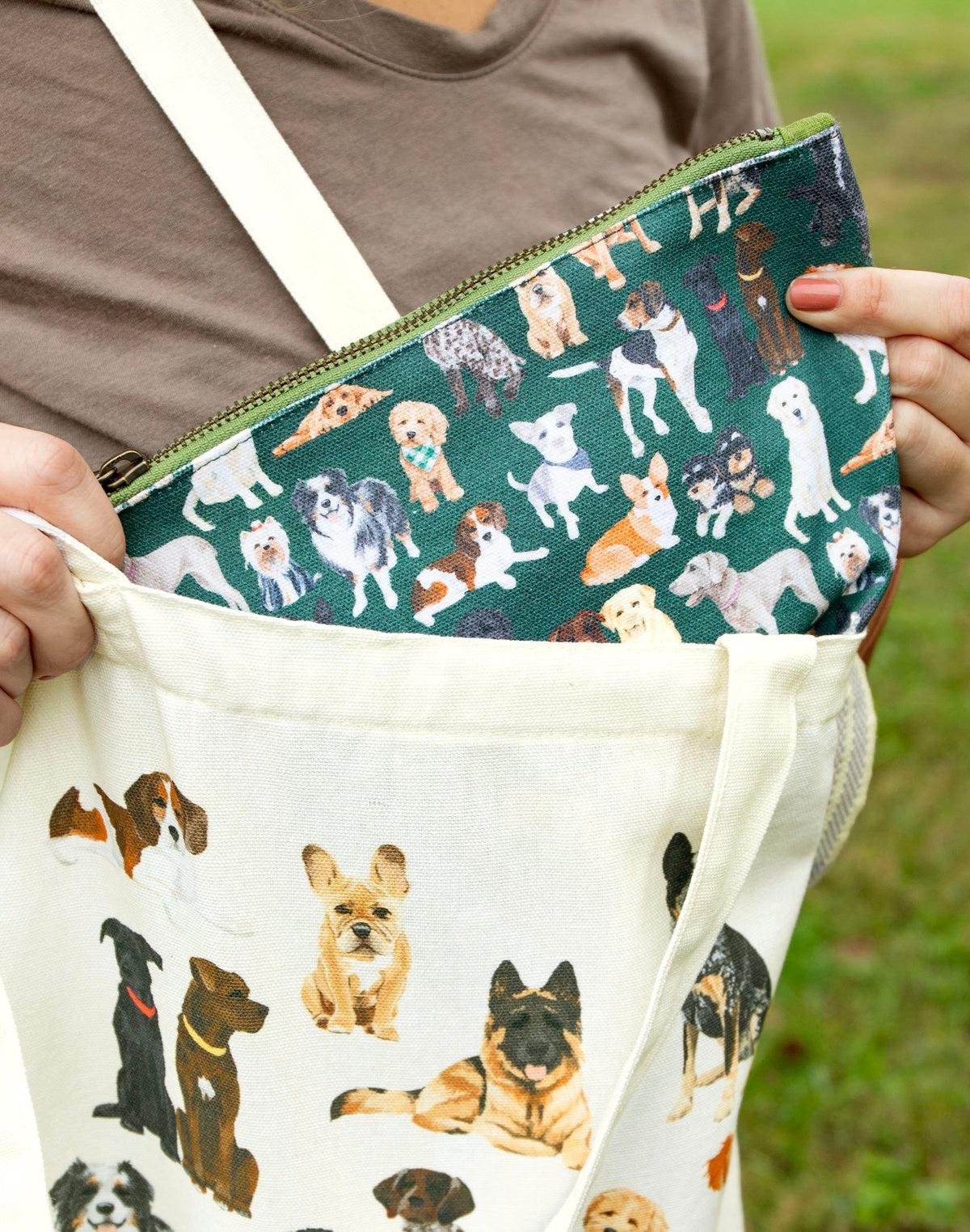 1Canoe2, Furry Friends Dogs  Canvas Pouch