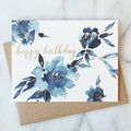 Abigail Jayne Design - Indigo Floral Birthday Greeting Card