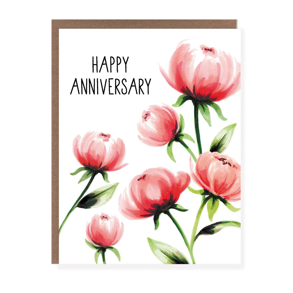 Morgan Swank Studio - Peonies Floral Anniversary Card