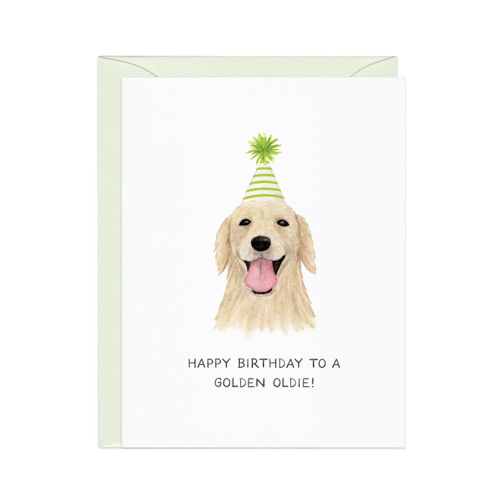 Amy Zhang - Golden Retriever Golden Oldie — Dog Lovers Birthday Card