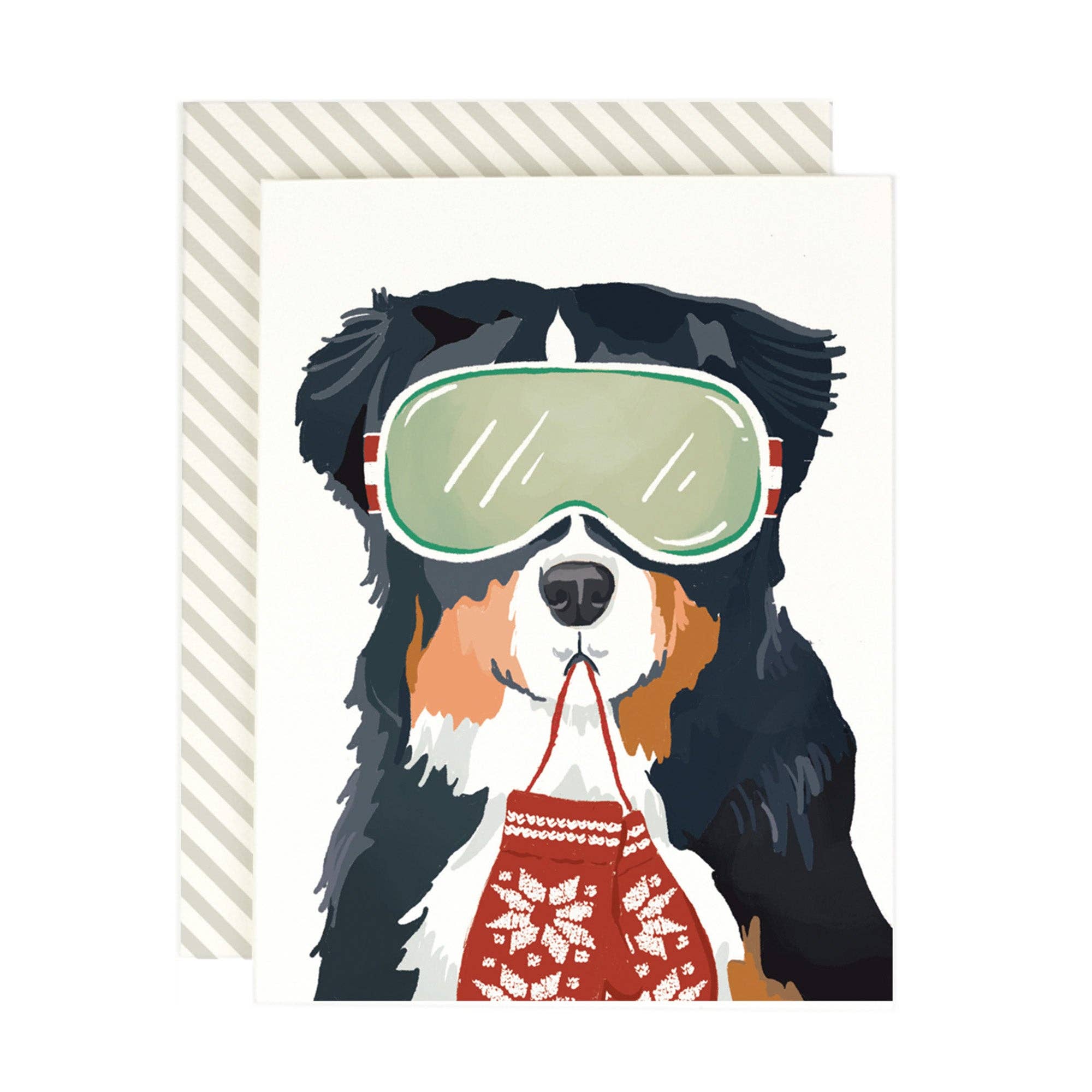 Amy Heitman - Bernese Ski Dog Holiday Card