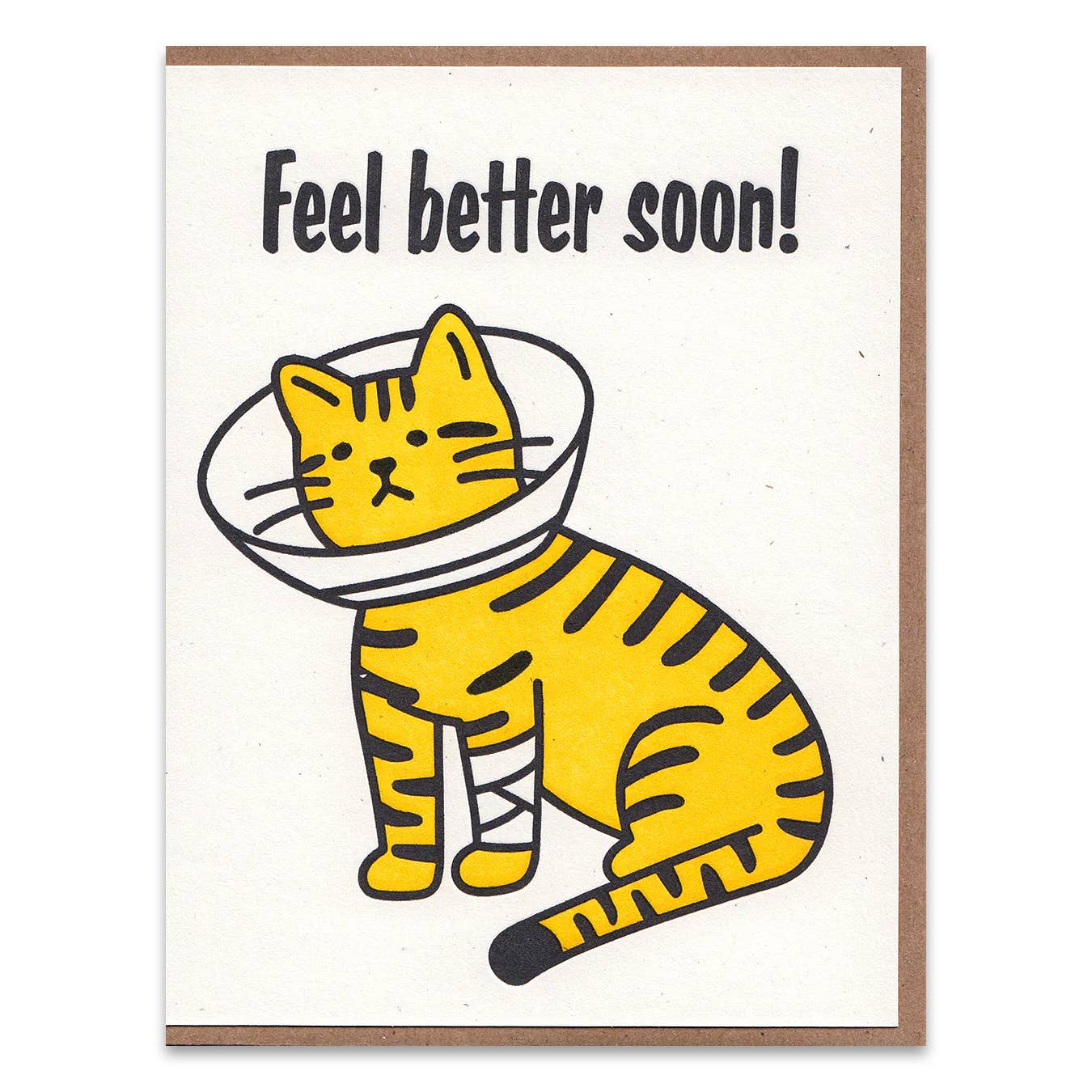 Lady Pilot Letterpress - Feel Better Cat Greeting Card