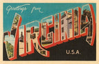 Found Image Press - Postcard VA-373 Greetings from Virginia, USA