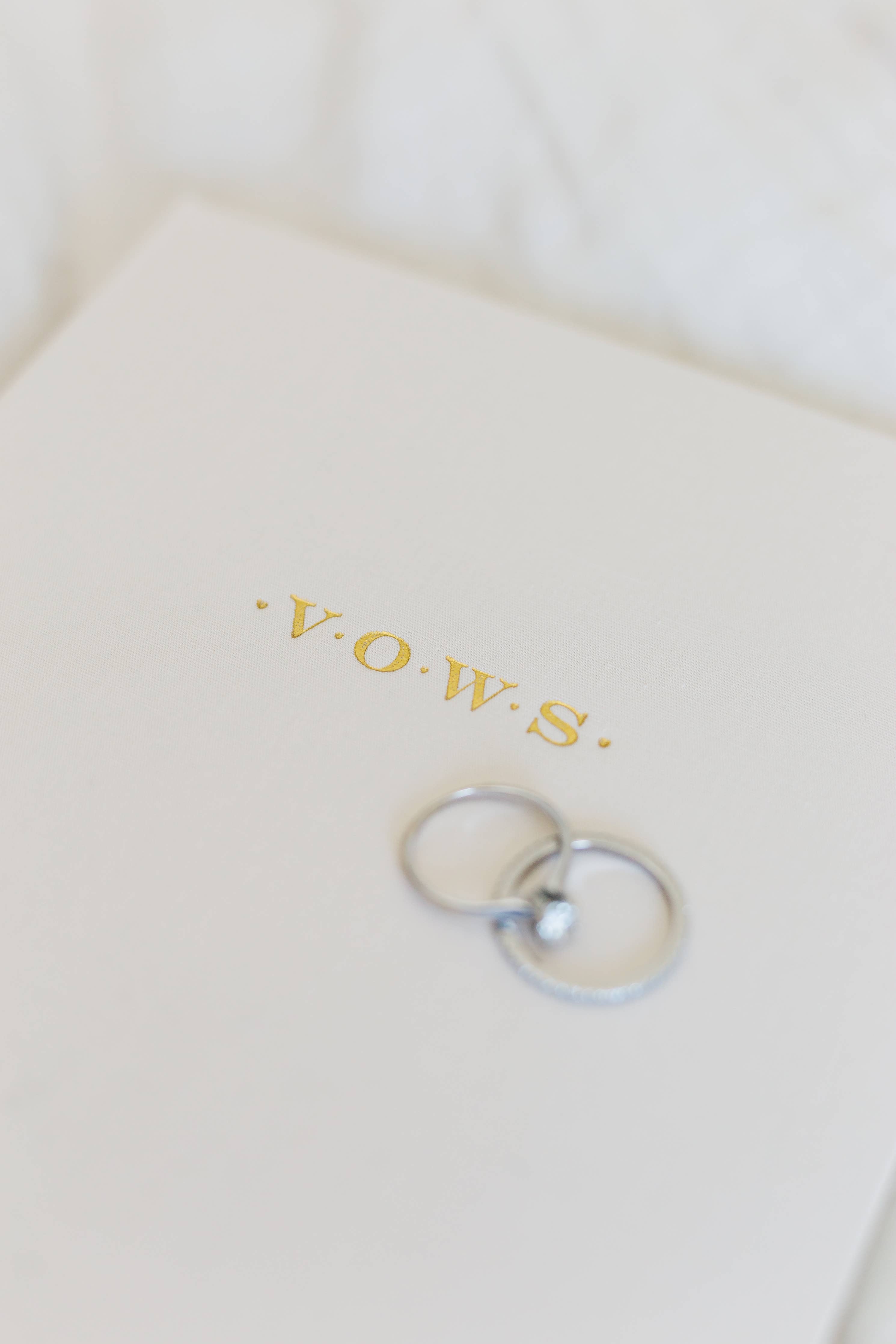 Studio Portmanteau - Wedding Vows Foil Embossed Linen Notebook | Neutral Tones: Cream