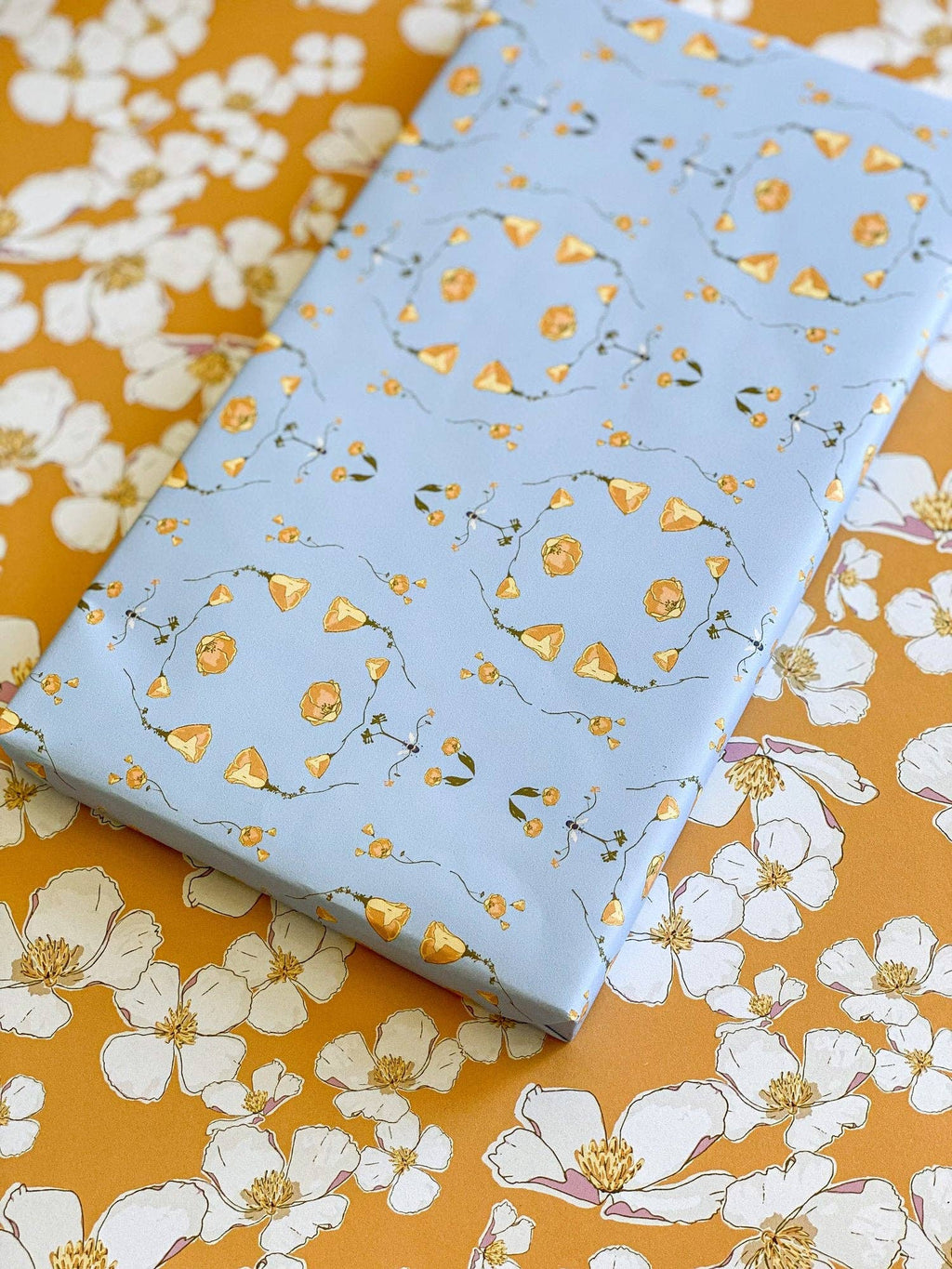 re:mused studio - California Poppy Gift Wrap Sheet – Double Sided: Single Sheets