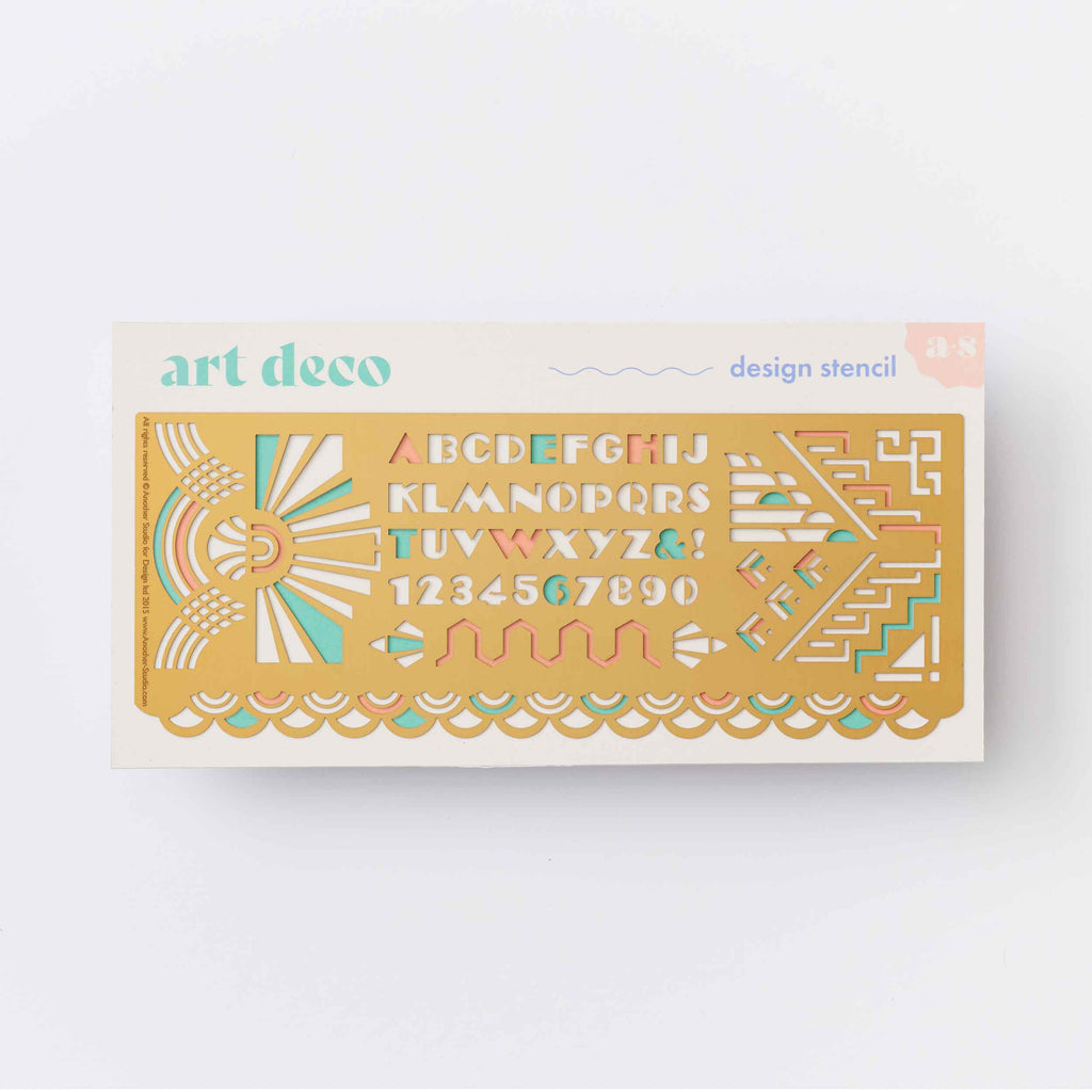 Another Studio - Art Deco Design, Art & Craft drawing Stencil in Brass Metal