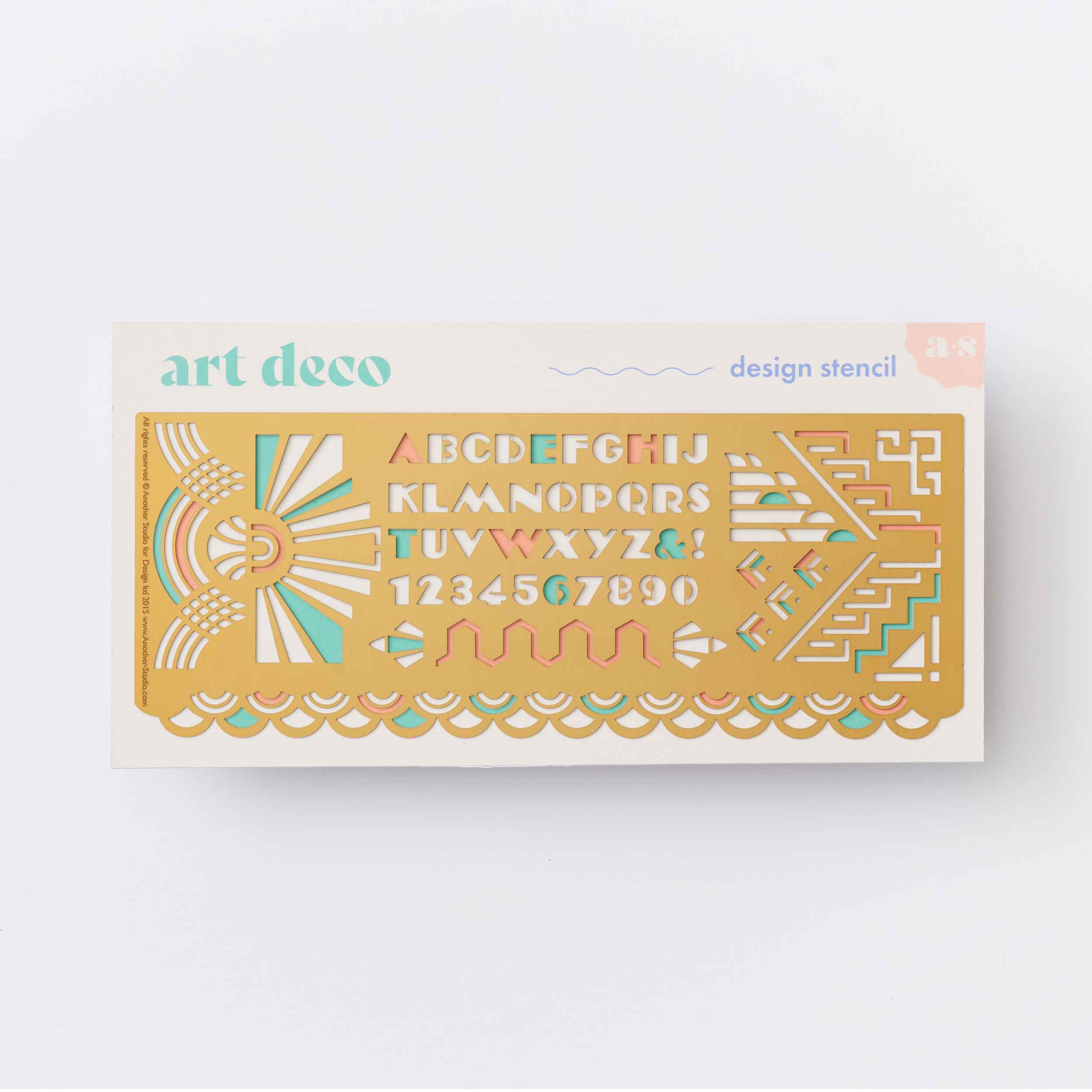 Another Studio - Art Deco Design, Art & Craft drawing Stencil in Brass Metal