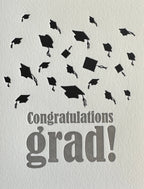 Lucky Bee Press - Graduation Hats - letterpress card