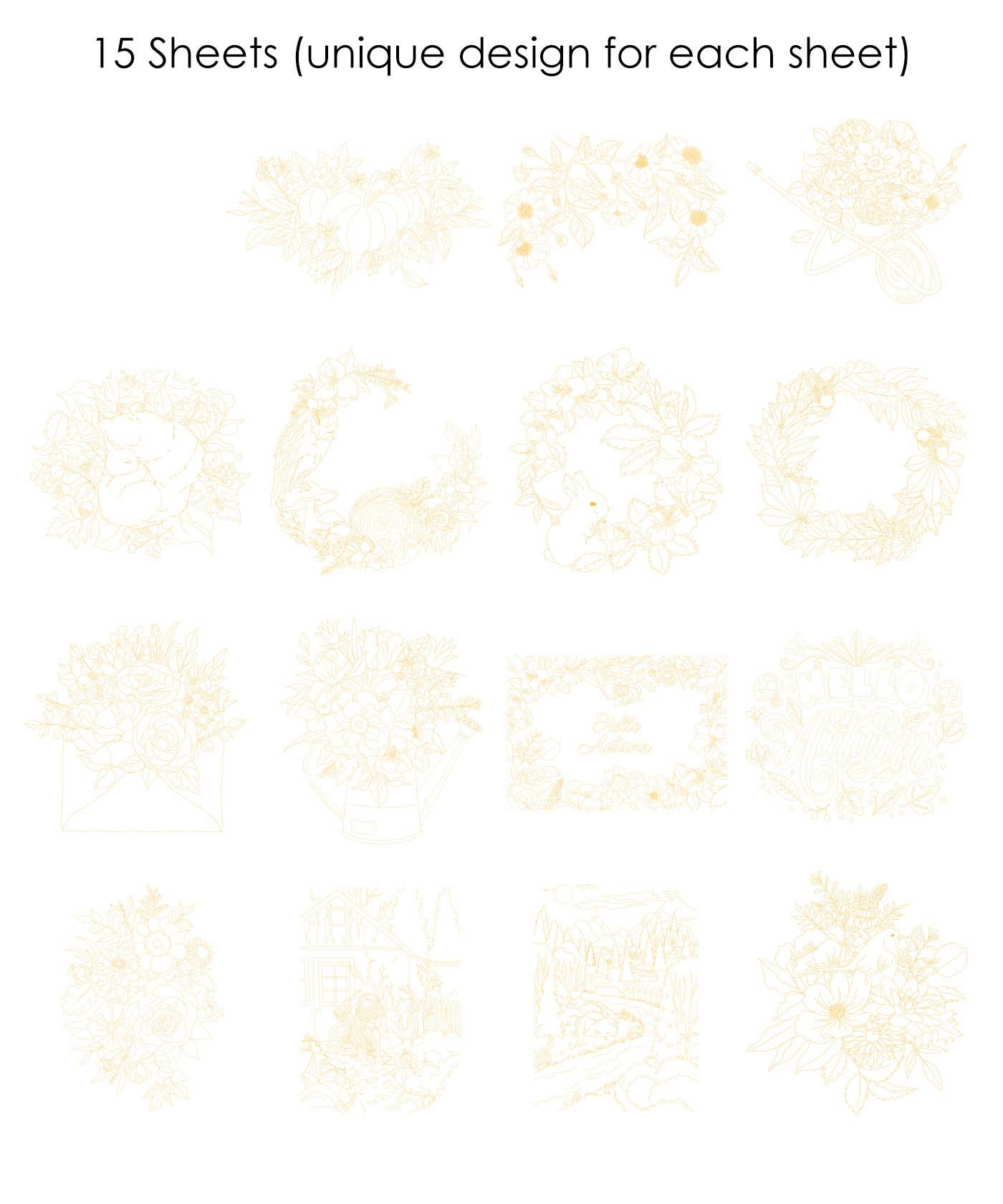 Grabie - 15 Sheets 140LB Autumn-Themed Watercolor Coloring Book