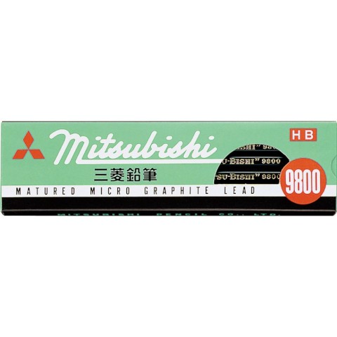 Mitsubishi 9800 Pencil with Eraser - HB,12 Pack