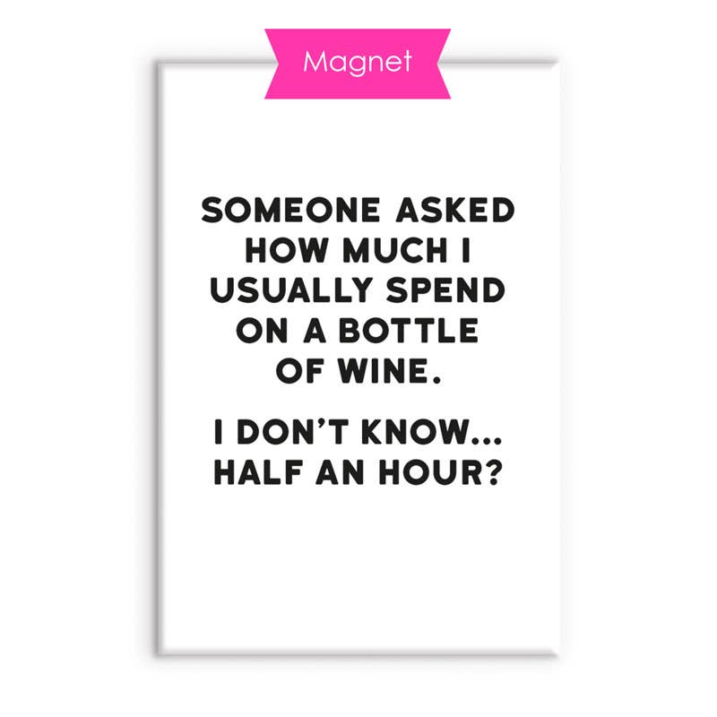 Redback Cards - Bottle of Wine Humor Fridge Magnet