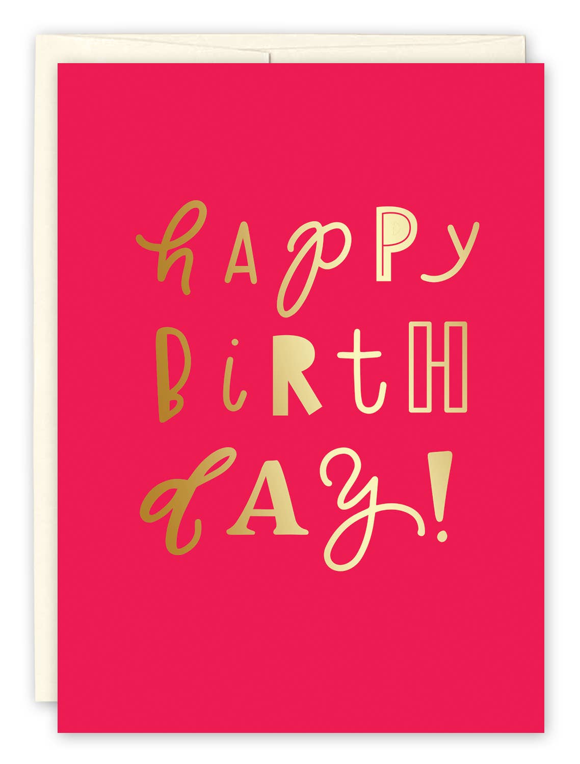 Black Joy Paper - Gold Lettering Birthday Card - Gold Foil Stamped