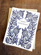 Katharine Watson - "Happy Anniversary" Blue Greeting Card