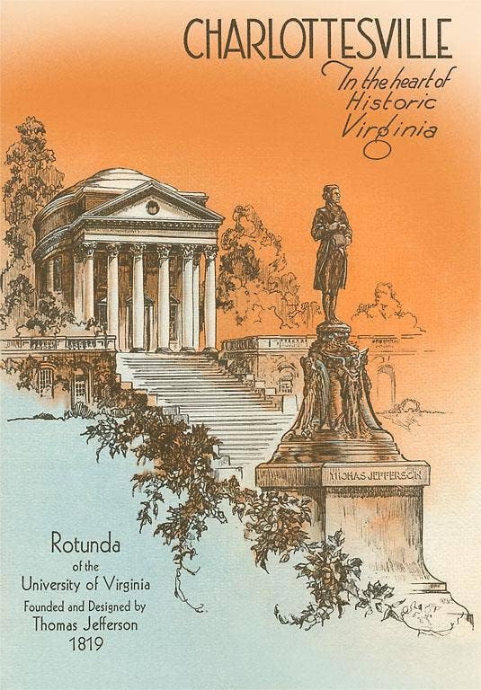 Found Image Press - Postcard VA-416 University of Virginia, Charlotteville