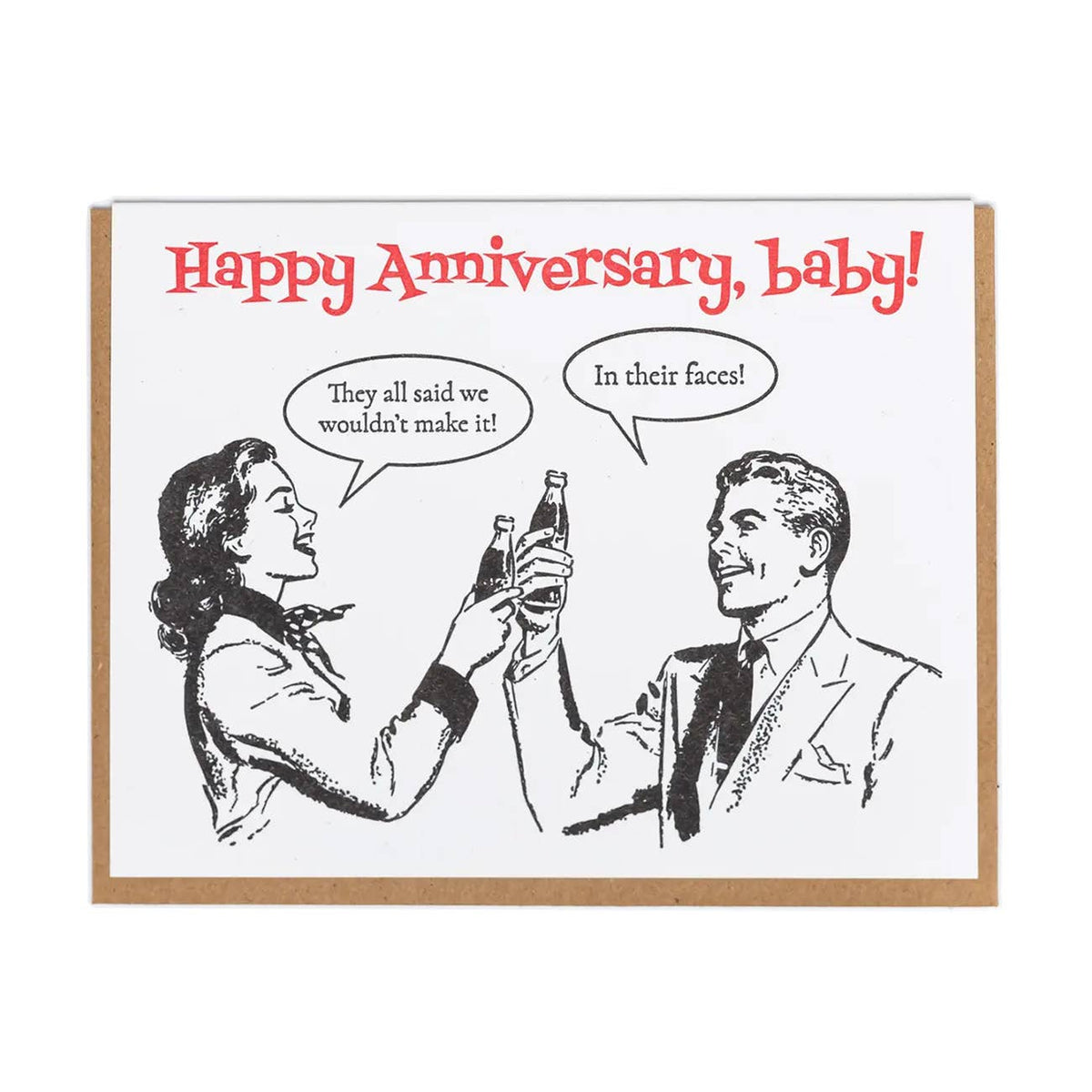 Lady Pilot Letterpress - Faces Anniversary Greeting Card