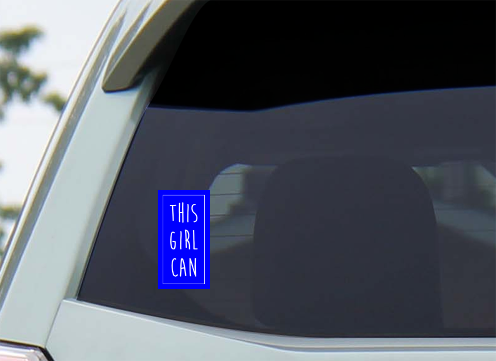 Discovery Stickers - This Girl Can Vinyl Sticker: Pink / Tall