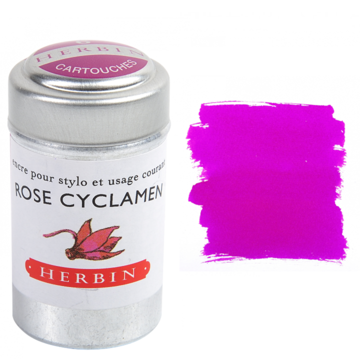Herbin Fountain Pen Ink Cartridges - Tin of 6: Perle Noir (Black Pearl)