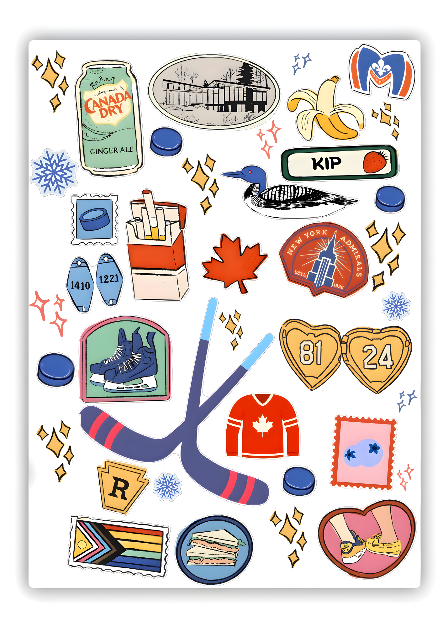 inviting affairs paperie - Heated Rivalry Inspired Hockey Romance Sticker Sheet
