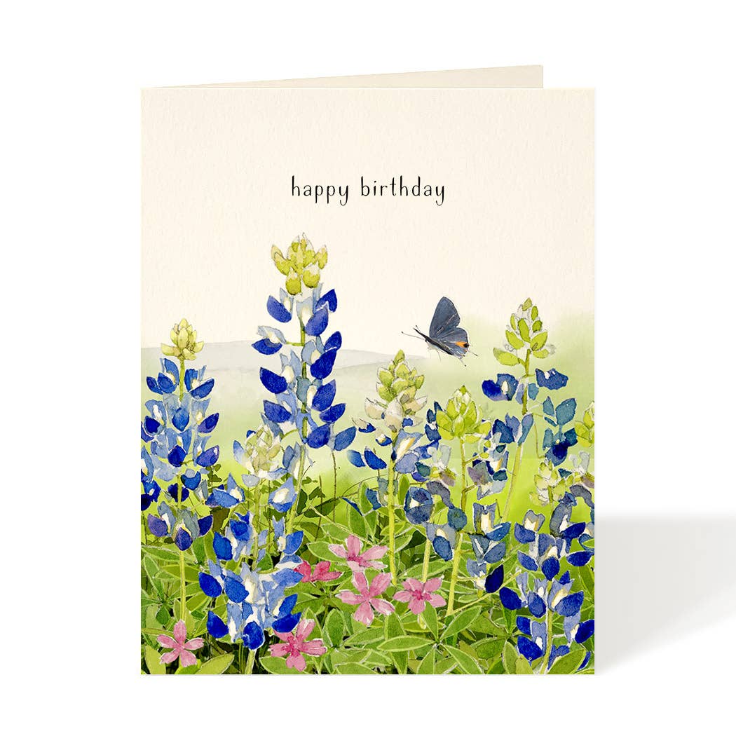 Felix Doolittle - Birthday Bluebonnets - Birthday Greeting Card