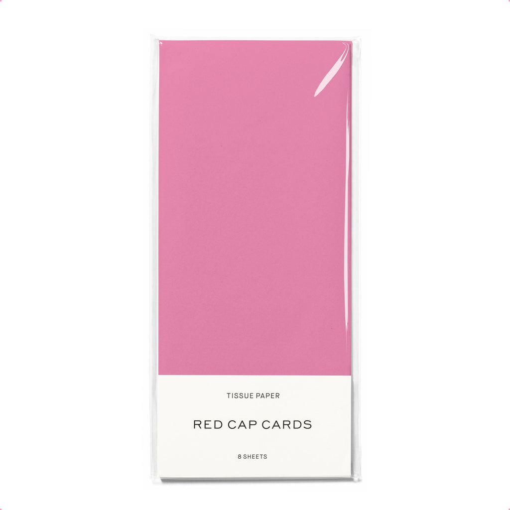 Red Cap Cards - Pink tissue paper