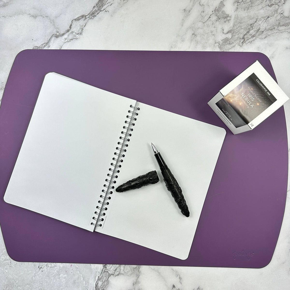 Writing Mat- Italian Repurposed Leather: Black