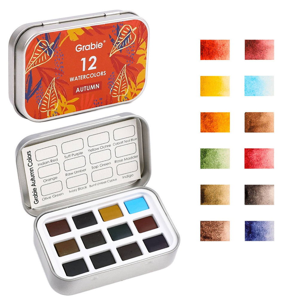 Grabie - Watercolor Pocket Set of 12 - Autumn Colors