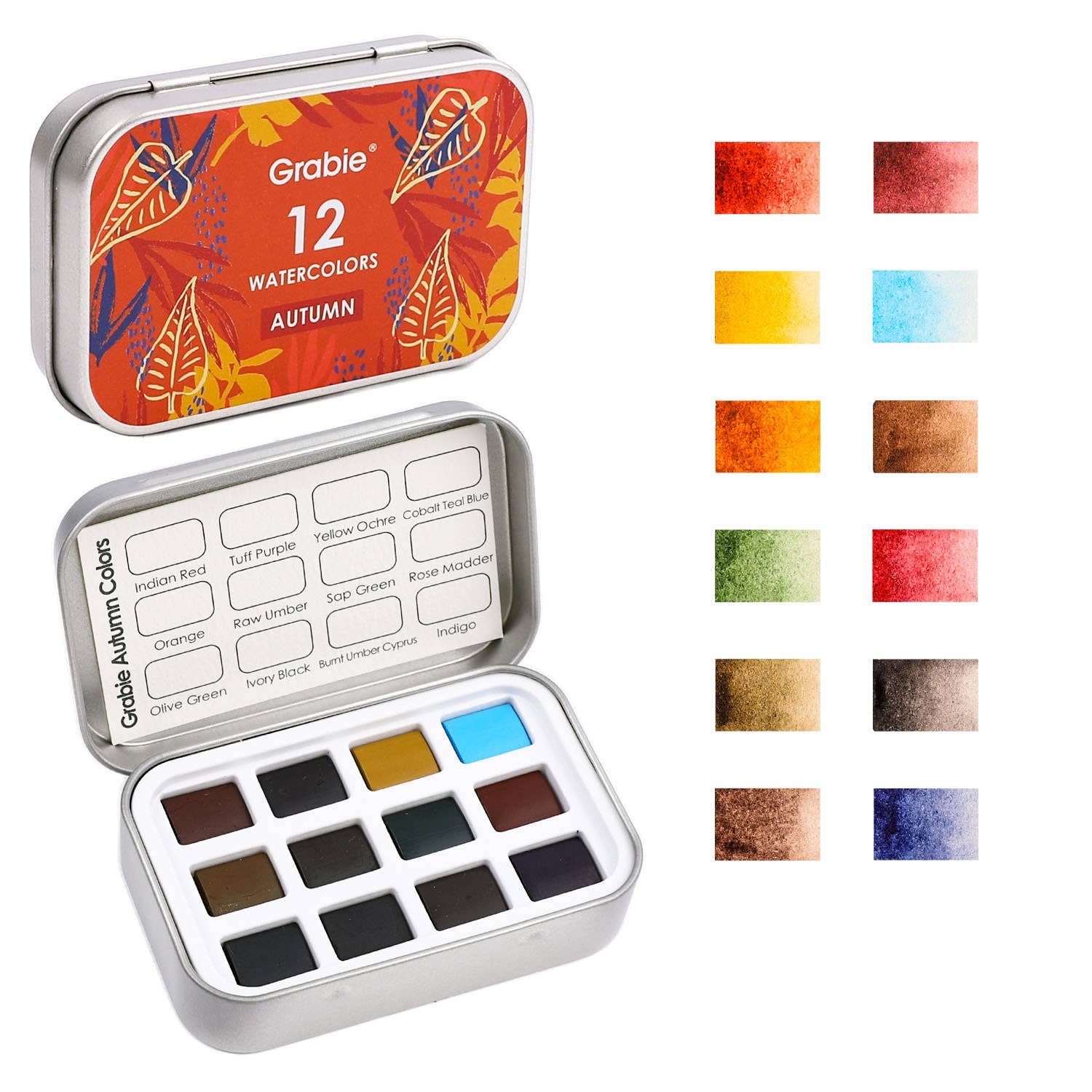 Grabie - Watercolor Pocket Set of 12 - Autumn Colors