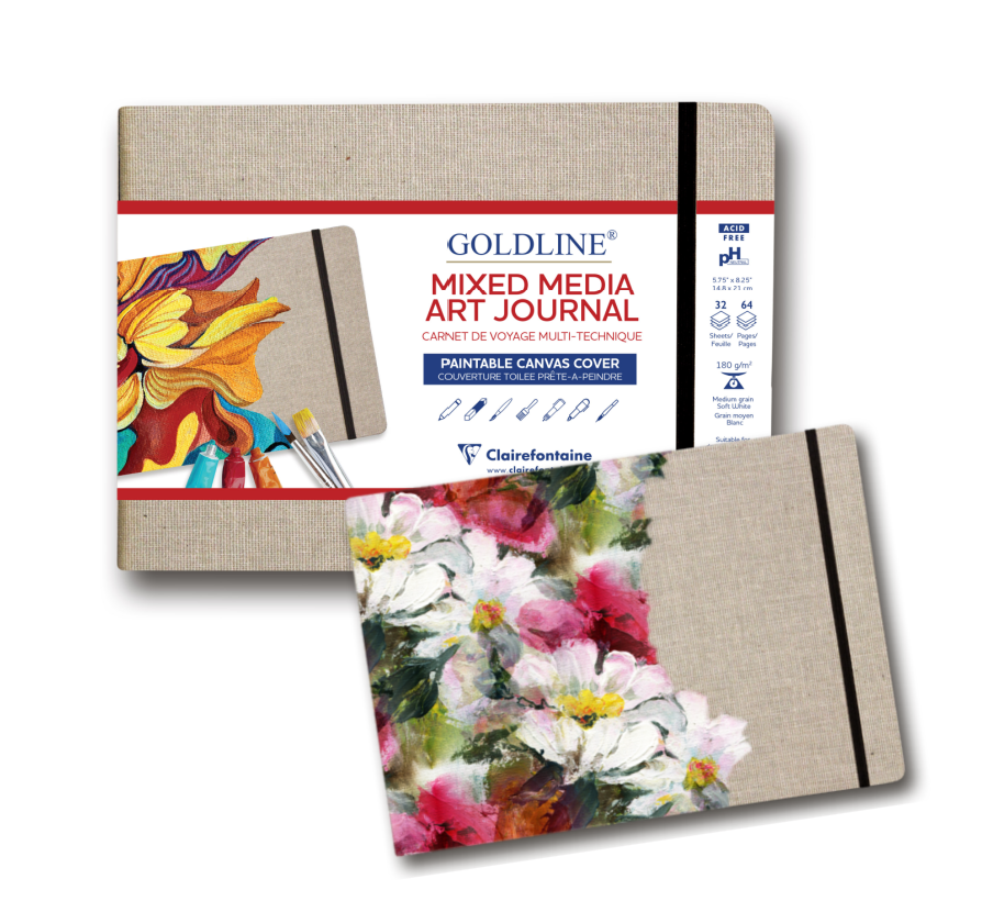 Clairefontaine Goldline Mixed Media Art Sketchbook - 3 Sizes: 4.25 x 6 Small Landscape
